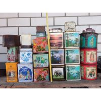 Банки из-под чая,леденцов,халвы ,соль,вазелин жестяные времён СССР.