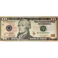 10 долларов США 2017 г., NI 03397970* Звездная