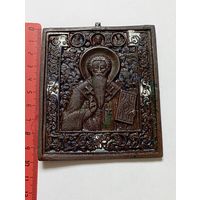 Двухвершковая икона , священно мученик Антипа .Бронза,эмаль.Преположительно середина 19 века.С рубля,с адекватной минимальной ценой.