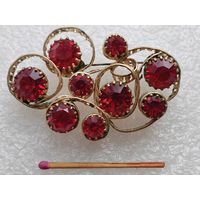 Брошь винтажная ЧССР. "Ленты"