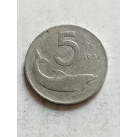 Италия 5 лир 1954