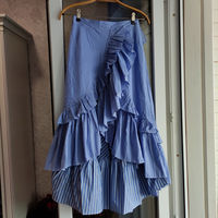 Юбка голубая с воланами XS