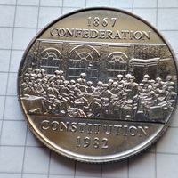 1 доллар Канады 1982 года. В честь принятия новой Конституции Канады.