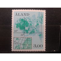 Аланды, 1984. Стандарт. Карта Аландских островов