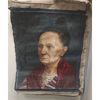Картина большая. Холст, масло. Женщина смотрящая в душу. 57х70см