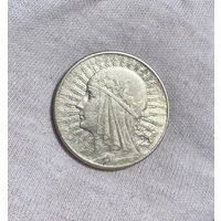10 злотых 1932 Ядвига! Красивейшая в блеске! С рубля без мц!