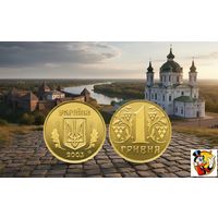 Украины 1 гривна "Герб Украины", UNC. Сторгуй за свою цену, предложи обмен!