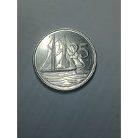Каймановы острова 25 центов 1996 года .