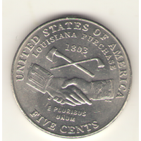 5 центов 2004 г. Приобретение Луизианы "Р", "мешковая".