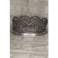 Шикарная скань мельхиоровая "корона" часть от конфетницы Мстерский ювелир 1969 год