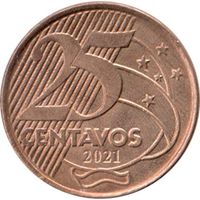 Бразилия 25 сентаво, 2021 UNC