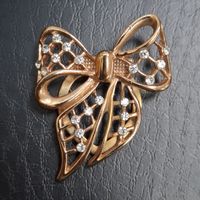 Брошь, винтаж бантик. Металл