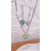 Кулоны и серьги сердечки из муранского стекла