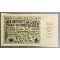 Банкнота 100 миллионов марок 1923 год. Веймарская республика.