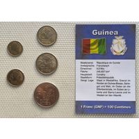 Гвинея 1, 5, 10, 25, 50 франков 1985, 1987, 1994 гг. Набор 5 монет