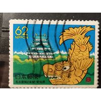 Япония, 1989. Золотая статуя и замок Нагоя. MI-0,8 евро гаш.