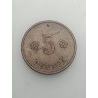 Финляндия 5 пенни 1928 года .