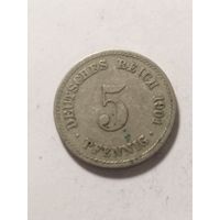 Германия 5 пфенинг 1901 А