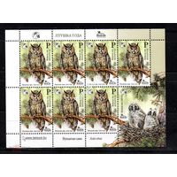 2015 БЕЛАРУСЬ Малый лист "Птица года. Ушастая сова  "  MNH