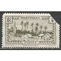 Мартиника. Деревня островитян. 1933г. Mi#128. Белая бумага.