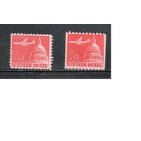 США-1962, (Мих.836 А+С),  **/*   ,  Авиапочта, Самолеты, (одиночка)