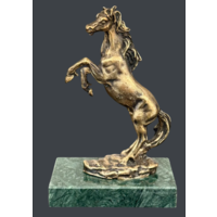 Статуэтка Лошадь на дыбах Бронза/Змеевик