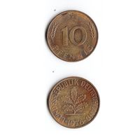 10 пфеннигов Германия 1976 года(J)