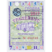 Проездной троллейбус Гродно февраль 2017 с передатировкой 2018