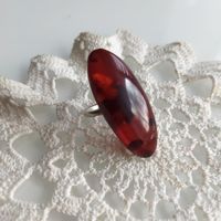 Перстень винтажный. Янтарь.18 разм.