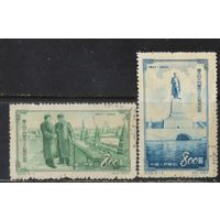 Китай КНР 1953 35 летие Великого Октября Сталин и Мао на террасе в Кремле Памятник Сталину на канале Волга-Дон #219,221