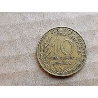 Франция 10 сантимов, 1964г. (D-107)