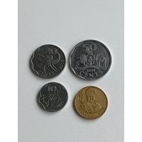 Эсватини (Свазиленд) Набор 4 монеты: 10, 20, 50 центов 2021, 2015, 2018 года, 1 лилангени 2015г
