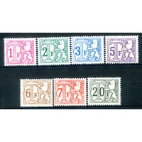 Бельгия - 1966-1970г. - герб, лев, portomarken - 7 марок - 2 полные серии, MLH [Mi 56-62]. #2-Be-54-B-1
