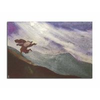 Открытка. Пейзаж. Горы. Человек. Ветер. Буря. Худож. Н.Рерих (чистая)