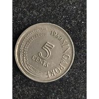 5 центов сингапур 1980