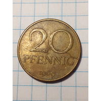 20 пфеннигов ГДР 1969 год