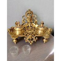 Чернильница Бронзовый письменный прибор. Европа Середина  19 века