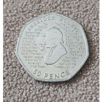 Великобритания 50 пенсов, 2019 Шерлок Холмс aUNC
