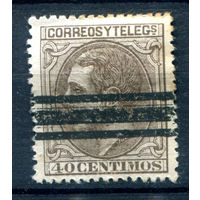 Испания (Королевство) - 1879г. - король Альфонсо XII, 40 с - 1 марка - гашёная [Mi 180]. #1-Sp-21-A-1