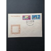 ГДР 1966 КПД с полной серией марок "Весенняя торговая ярмарка в Лейпциге" (спецгашение) марки Mi.1159-1160 каталог 0.80 евро
