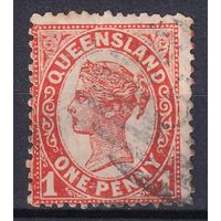 12.Aust. Великобритания. Австралийские штаты. Квинсленд. Виктория. Стандарт. 1896 г. 1p. Mi.#93.