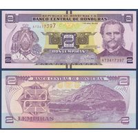 Гондурас, 2 лемпиры 2022 г., P-97 (AT, президент Марко Аурелио Сото, остров-вулкан Тигре), UNC