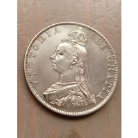 Великобритания двойной флорин 1887г. Виктория 50 лет правления