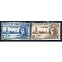 Брит. колония Тринидад и Тобаго. Победа в войне,  полная серия, металлография. 1946 г. см. условие.