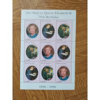 Сьерра Леоне малый лист 1996 г. Королева Елизавета