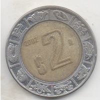 МЕКСИКАНСКИЕ СОЕДИНЁННЫЕ ШТАТЫ. 2 ПЕСО 2002. БИМЕТАЛЛ