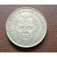 2 марки 1988г. Людвиг Эрхард 40 лет ФРГ
