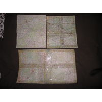 Карты (39х34 см) Лида,Новолукомль,Борисов.70-е г.С рубля.