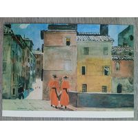 Дейнека. Итальянская улица. Монахи в красном