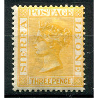 Британские колонии - Сьерра-Леоне - 1883/93г. - королева Виктория, 3 P - 1 марка - MH с надписью карандашом на клее [Mi 18]. #4-B5-118-A-1